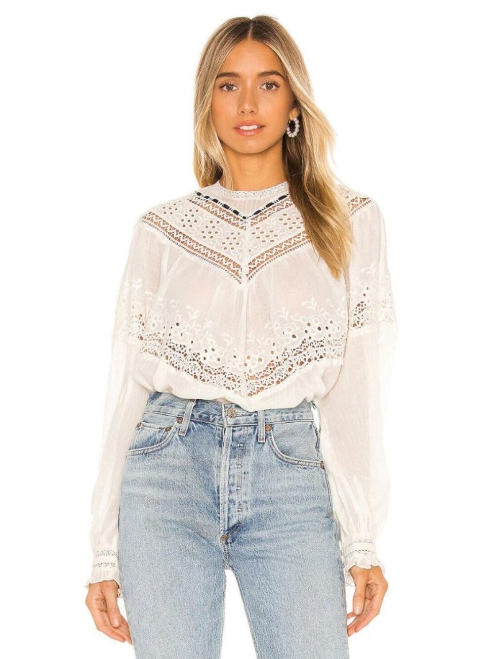 Free People Abigail Victorian Cotton Top